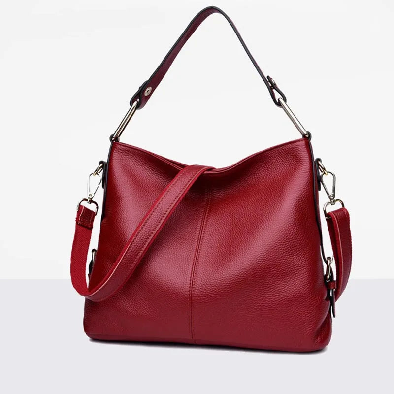 Soft Leather Casual Handbag