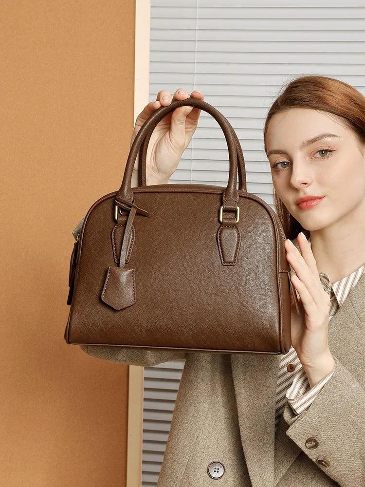 Top Handle Leather Handbag