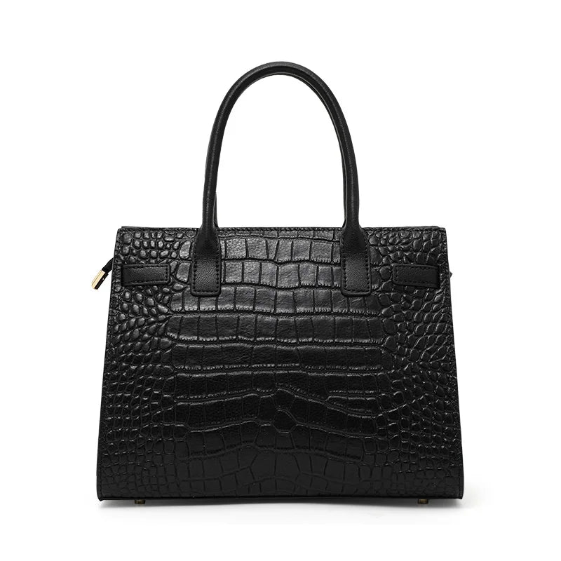 Luxury Crocodile Texture Tote Bag