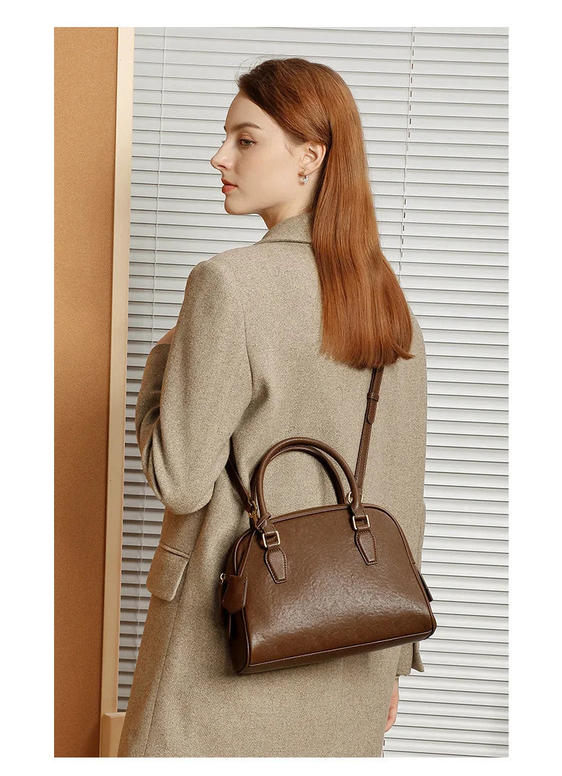 Top Handle Leather Handbag