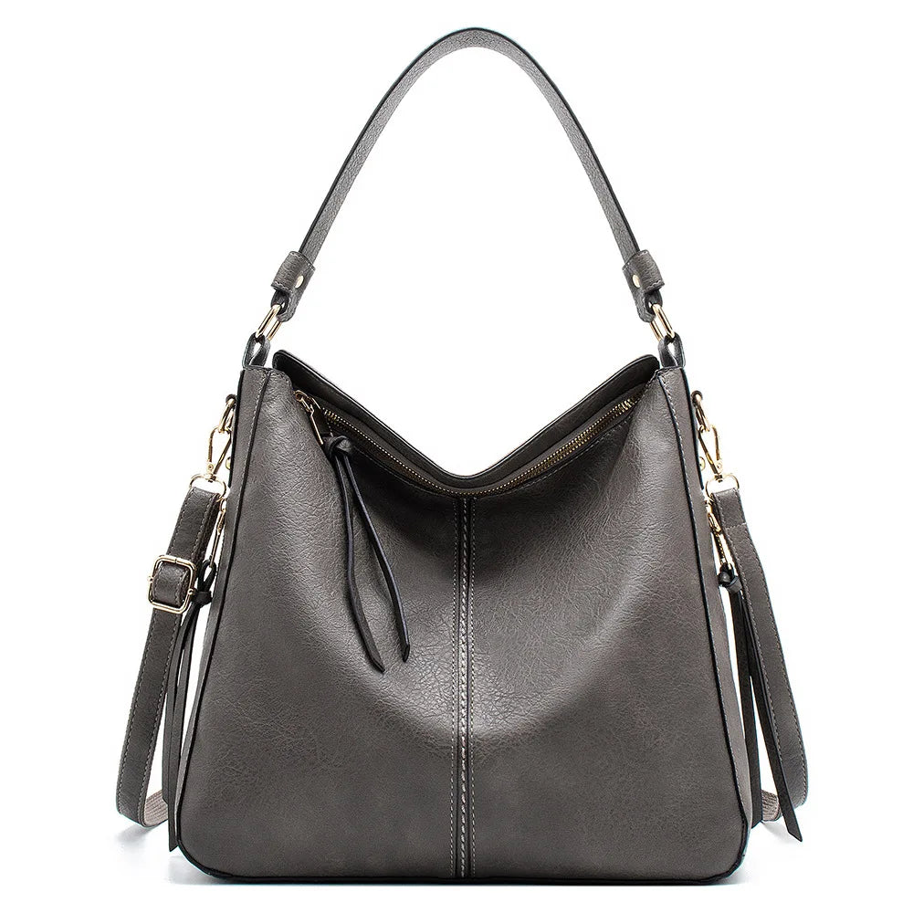 Multi-Way Pebbled Leather Handbag