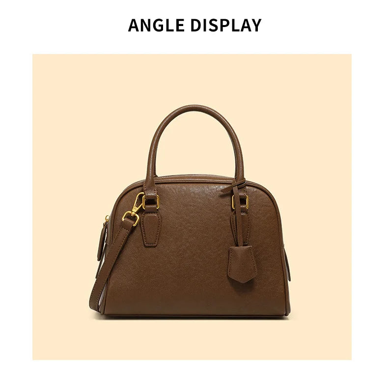 Top Handle Leather Handbag