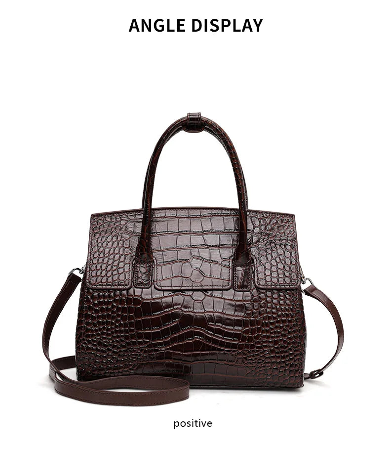 Glossy Crocodile Texture Tote Bag