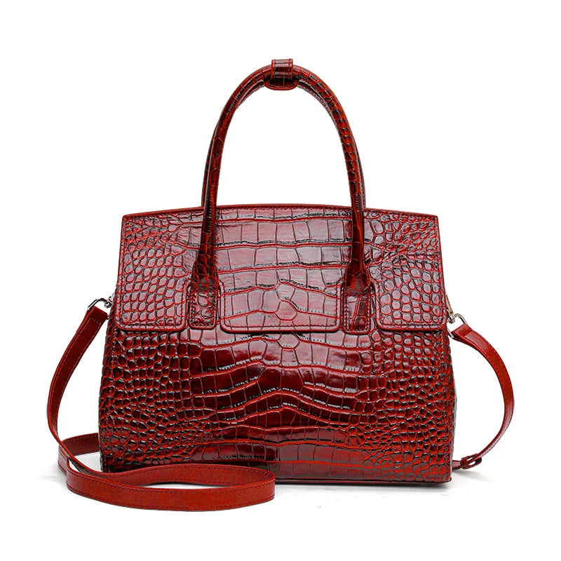 Glossy Crocodile Texture Tote Bag