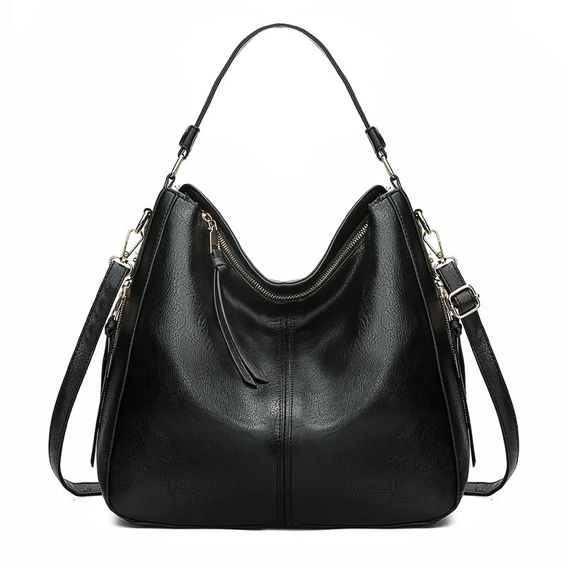 Multi-Way Pebbled Leather Handbag