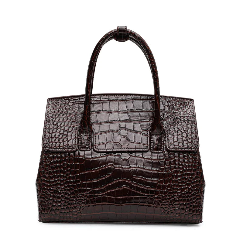 Glossy Crocodile Texture Tote Bag