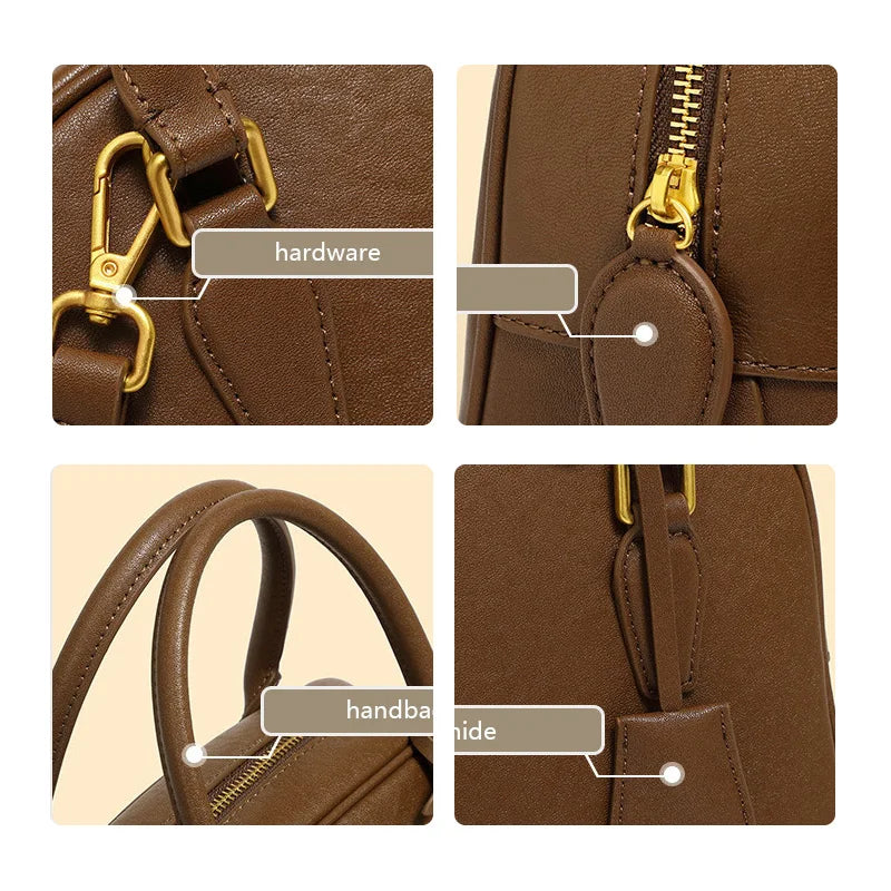 Top Handle Leather Handbag