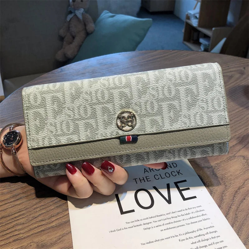 Letter Print Leather Wallet