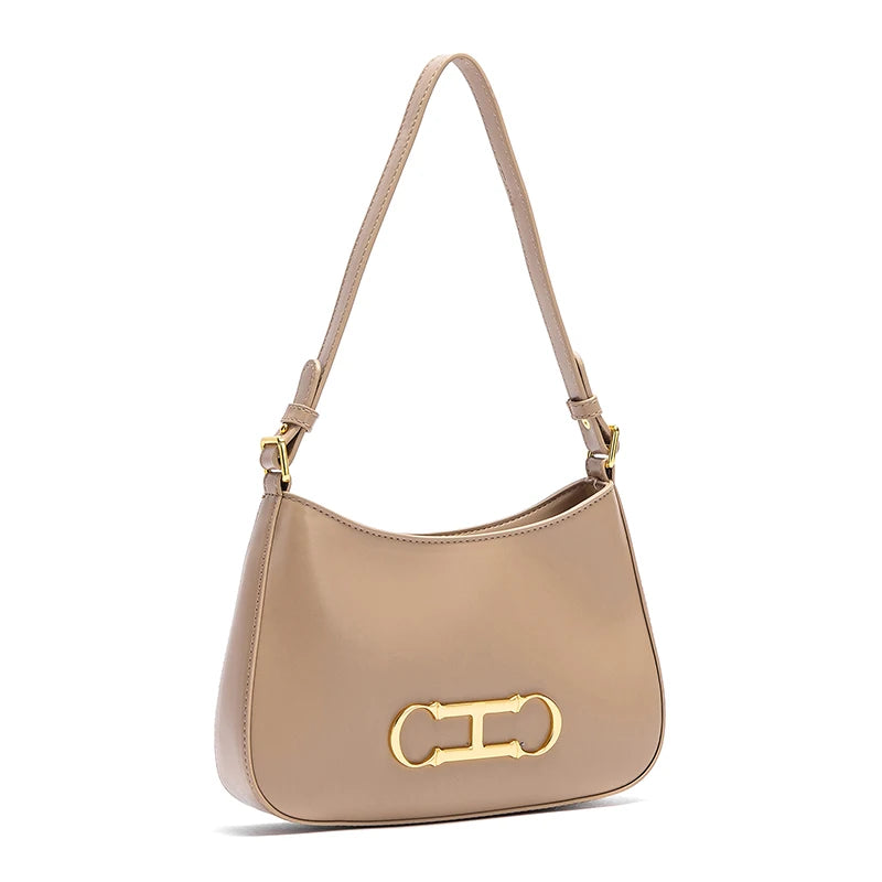 Chic Hobo Bag with Gold Hardware