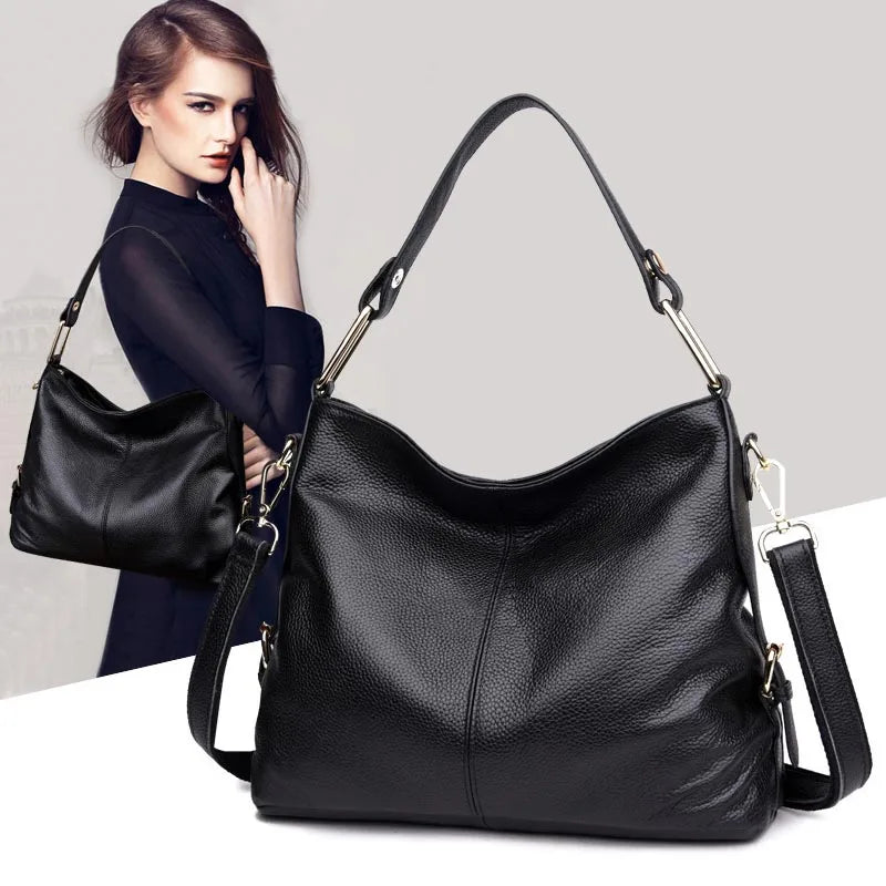 Soft Leather Casual Handbag