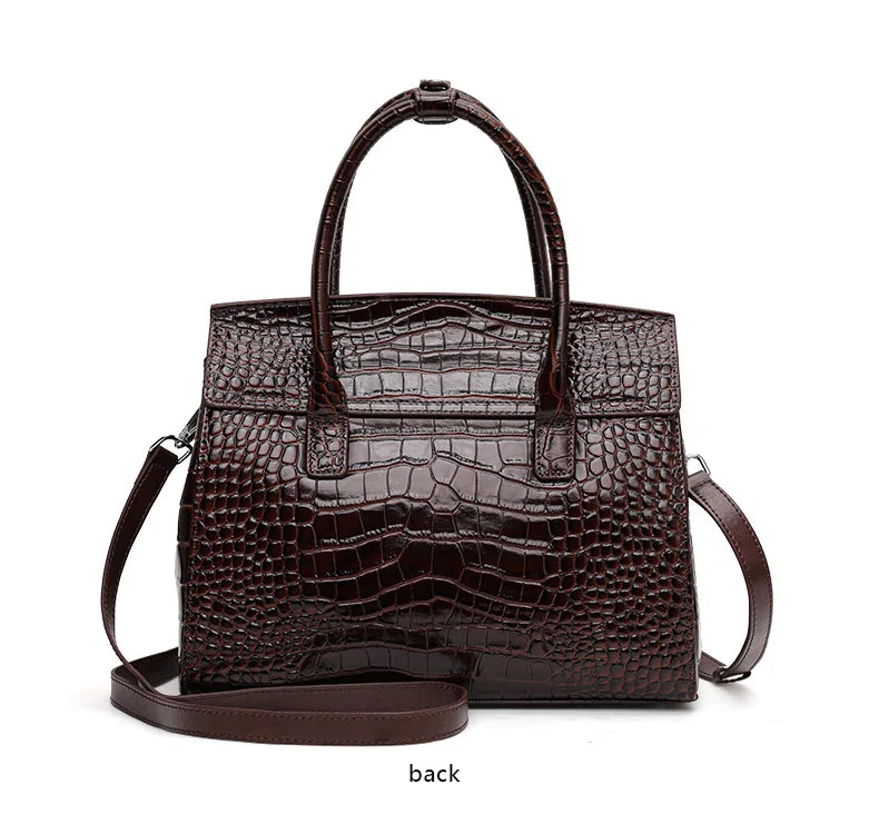 Glossy Crocodile Texture Tote Bag