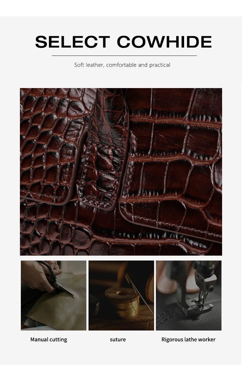 Glossy Crocodile Texture Tote Bag