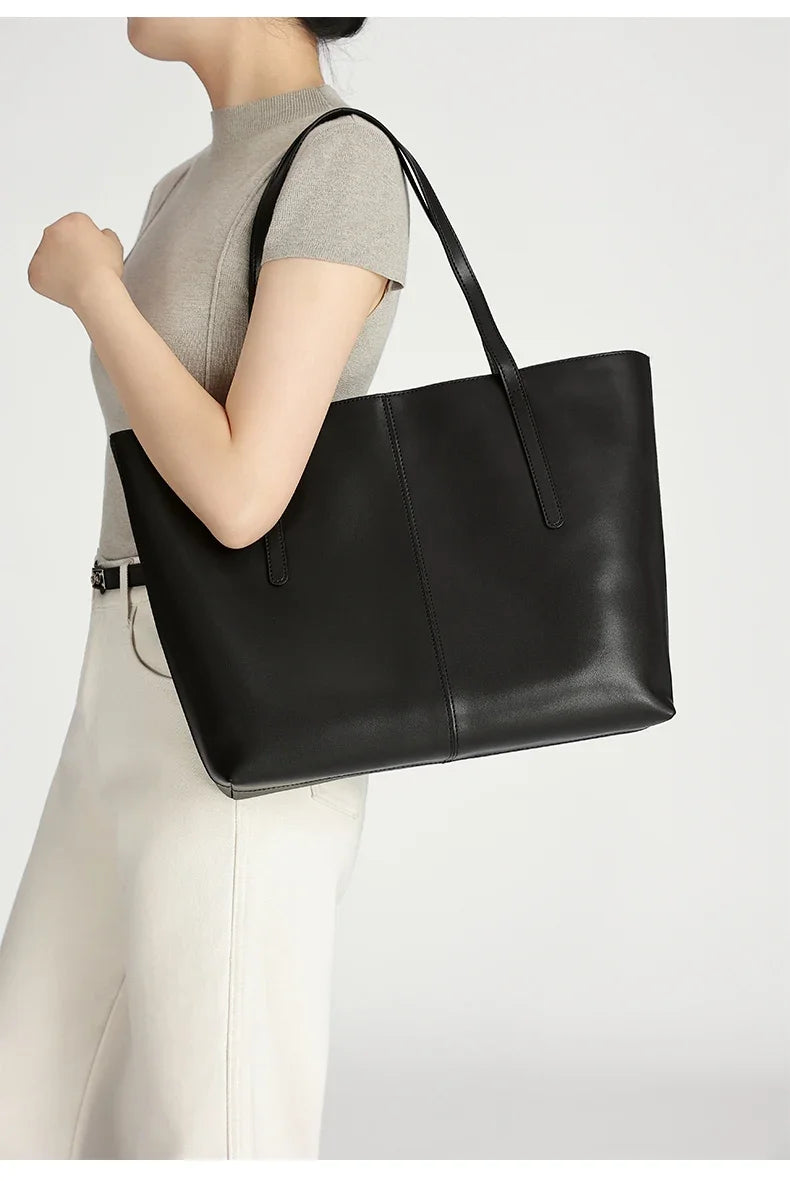 Designer Leather Shoulder Tote Bag