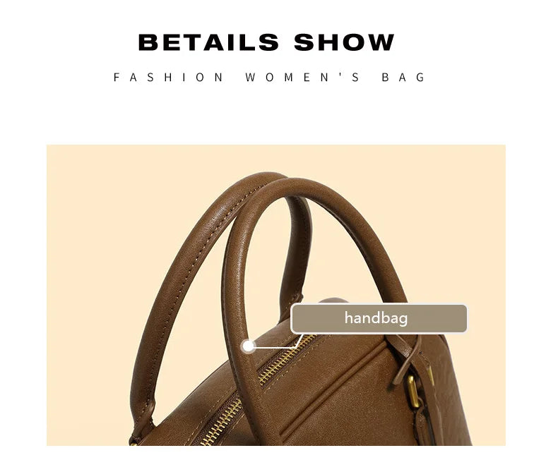 Top Handle Leather Handbag