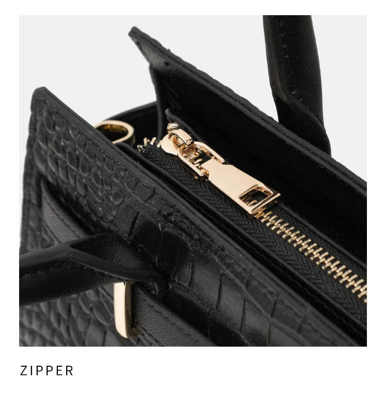 Luxury Crocodile Texture Tote Bag