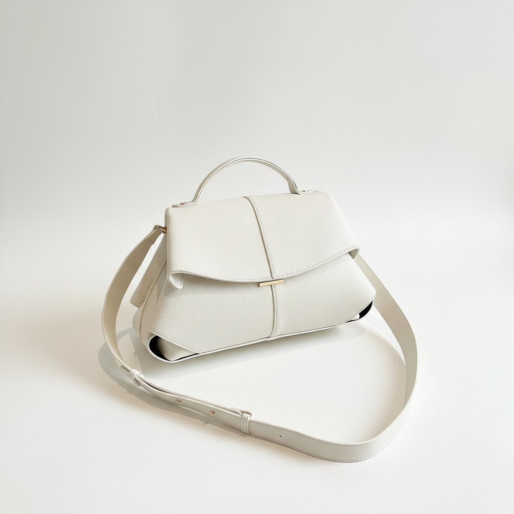 Chic Slanted Leather Shoulder Bag