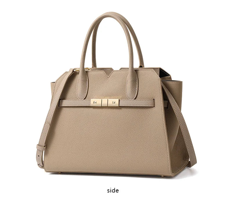 Structured Leather Shoulder Bag