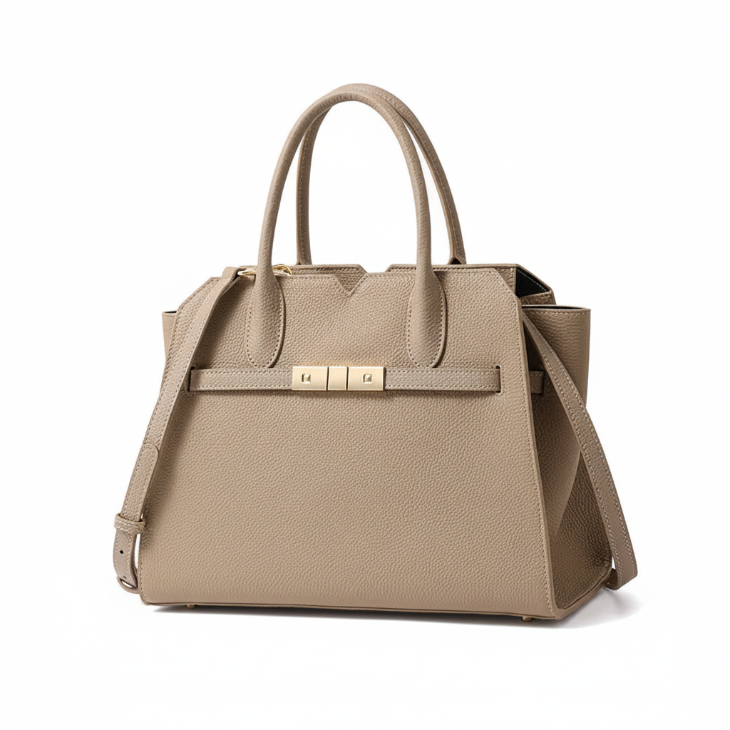 Structured Leather Shoulder Bag