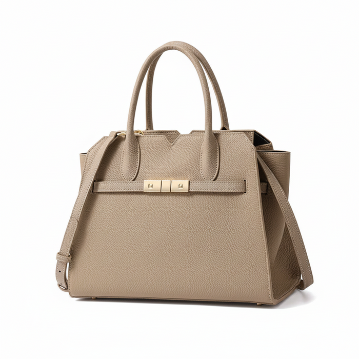 Structured Leather Shoulder Bag