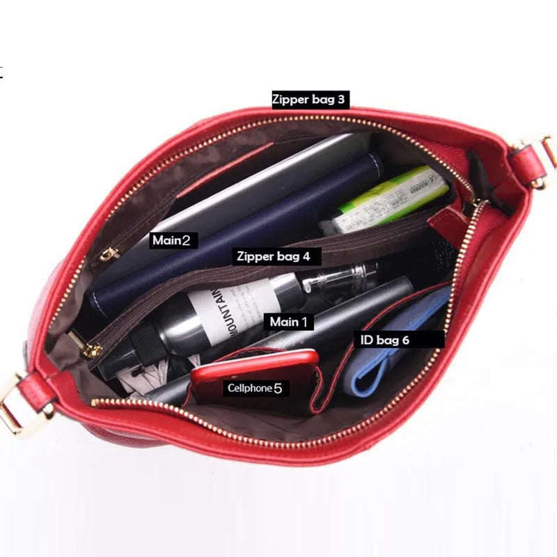 Soft Leather Casual Handbag