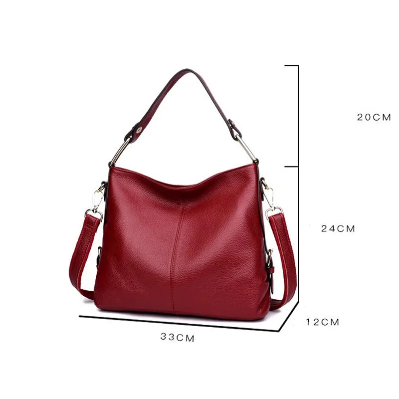 Soft Leather Casual Handbag