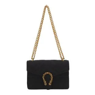 Luxury Flap Bag with Metallic Clasp